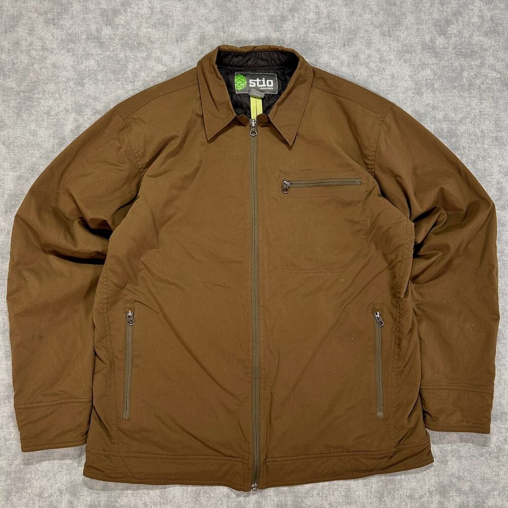 Stio Nano Sphere Primaloft Insualted Shirt Jacket Mens L Full Zip Olive green